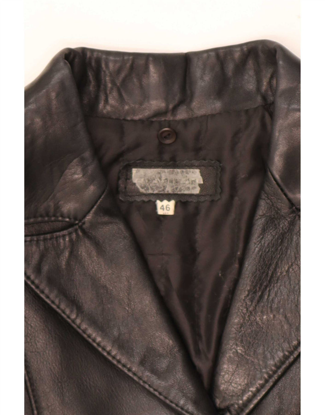 Geacă de piele vintage pentru femei IT 46 Large Black