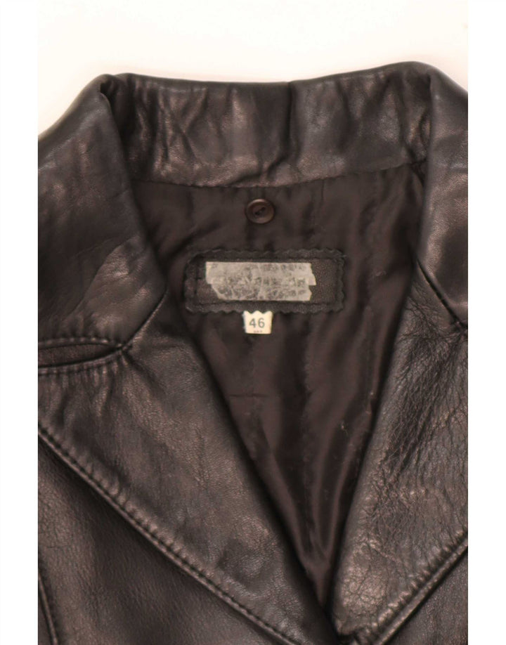 Geacă de piele vintage pentru femei IT 46 Large Black