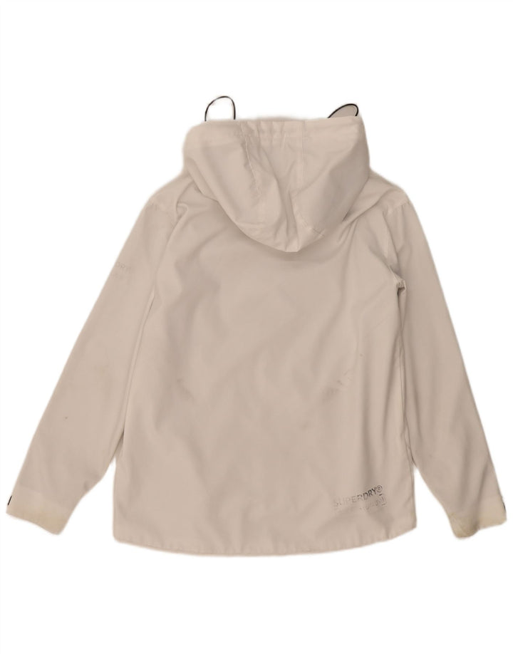 Jachetă de vânt supradimensionată cu glugă Superdry pentru femei UK 10 Small White