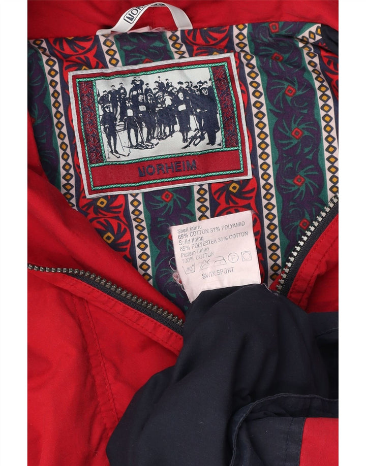 Jachetă anorak cu glugă pentru bărbați NORHEIM UK 40, mare, roșu, bumbac color bloc