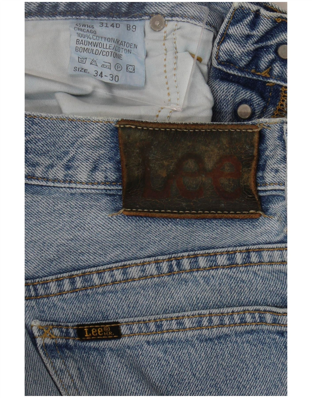 Blugi drepti pentru bărbați Lee W34 L30 Bumbac albastru