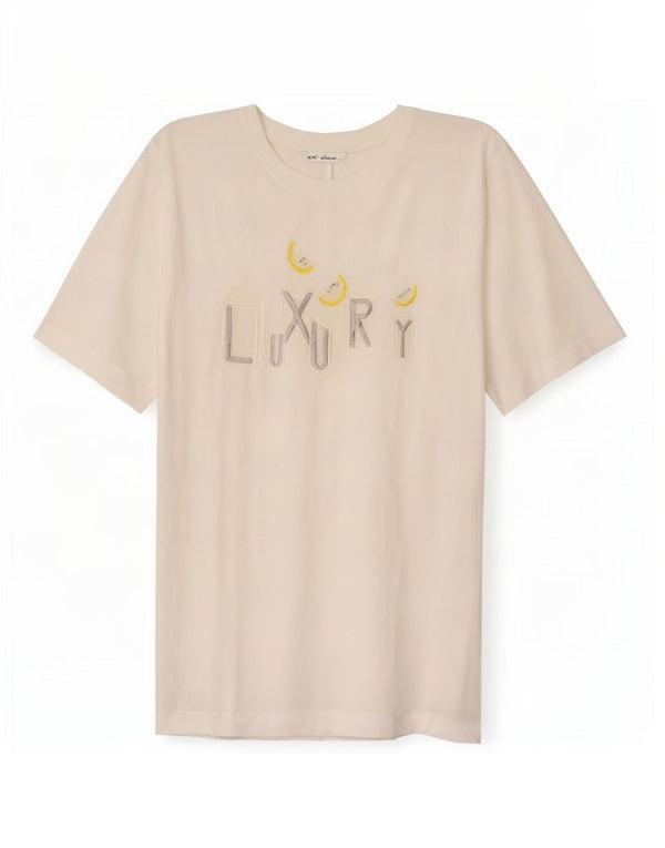 Tricou grafic supradimensionat pentru femei Di Bari Top EU 40 Medium White In