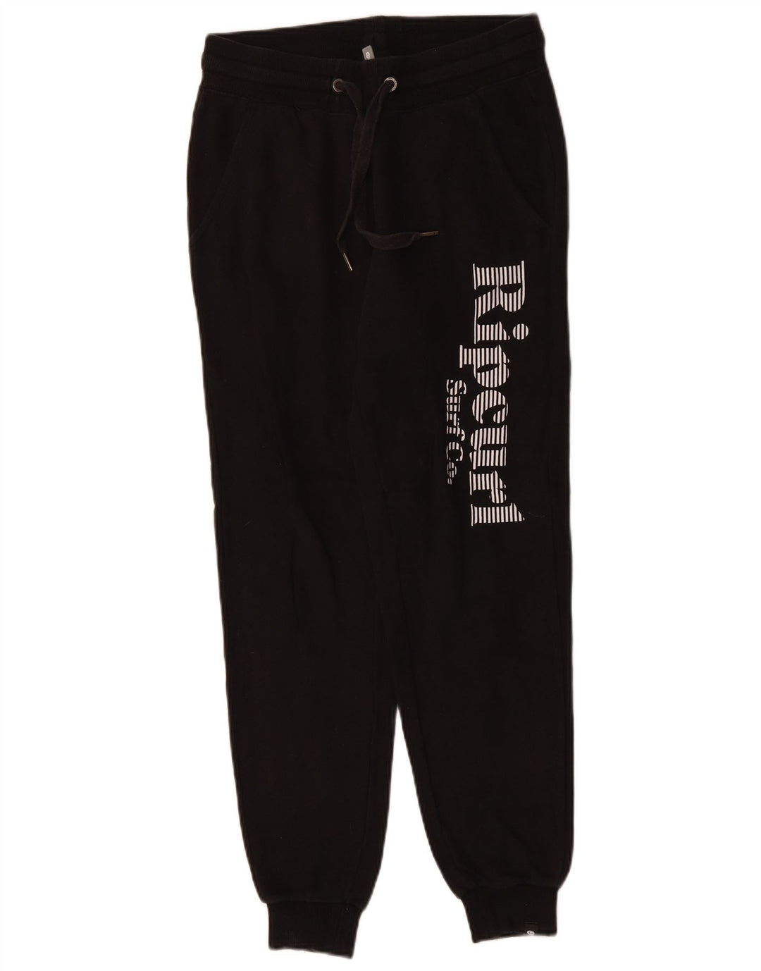 RIP CURL Pantaloni de trening grafic pentru femei Joggeri UK 8 Bumbac negru mic