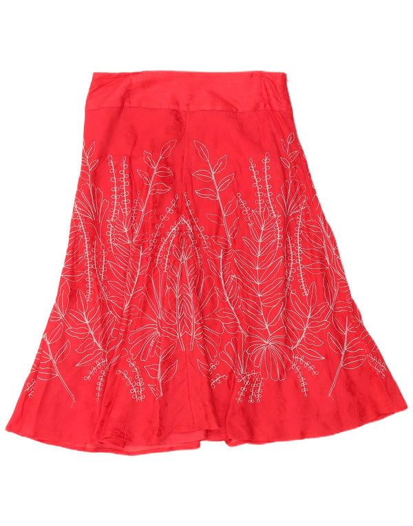 MONSOON Womens A-Line Skirt UK 10 Small W30  Red Floral Silk