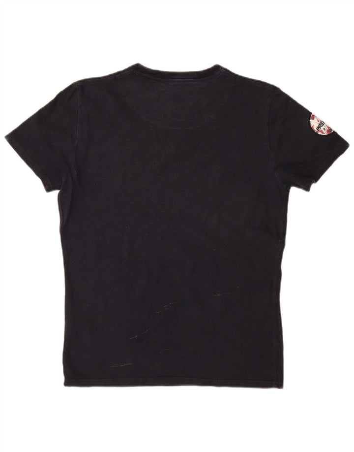 SUPERDRY tricou grafic pentru bărbați Top mediu din bumbac bleumarin