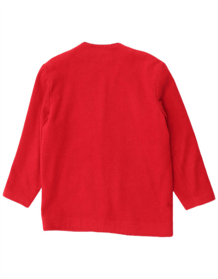 A.Wear Jachetă Blazer pentru femei cu 3 nasturi UK 12 Lână roșie medie