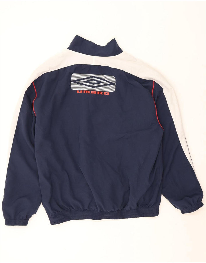 Jachetă de trening grafică Umbro pentru bărbați, XL, poliester color bloc, albastru bleumarin