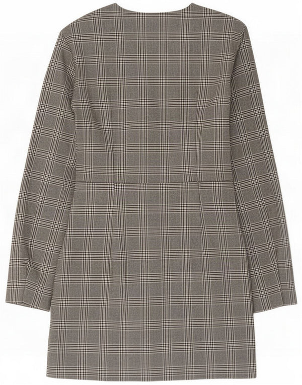 Rochie pentru femei Zara UK 8, poliester cu picior de găină, gri mic