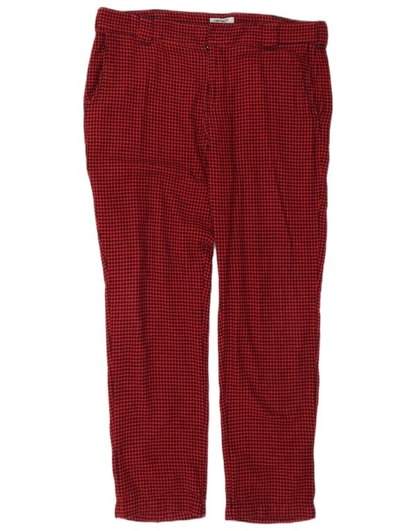 Pantaloni chino drepți pentru bărbați Carhartt XL W40 L32 bumbac roșu picior de hâine
