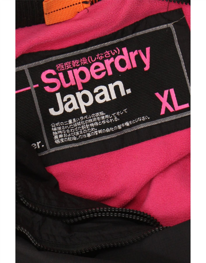 Jachetă Windbreaker pentru femei cu glugă Superdry UK 18 XL Nylon negru
