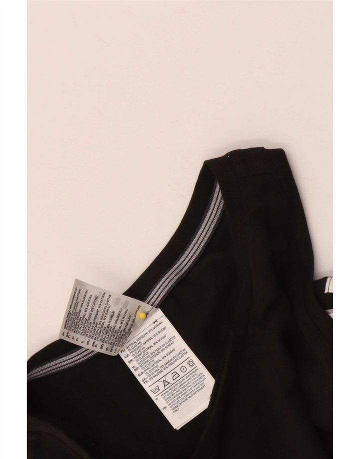 Vest Vest Top Femei Adidas UK 14 Medium Negru Bumbac