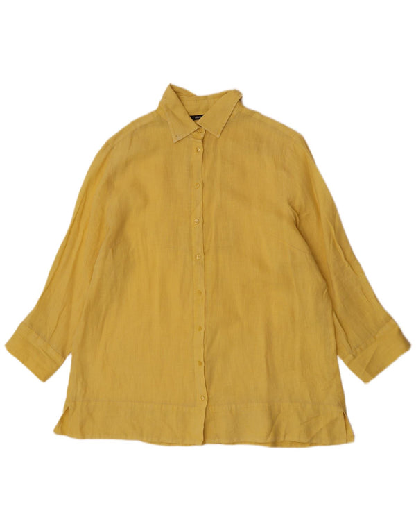 ELENA MIRO Cămașă supradimensionată pentru femei cu mâneci 3/4 UK 18 XL Galben