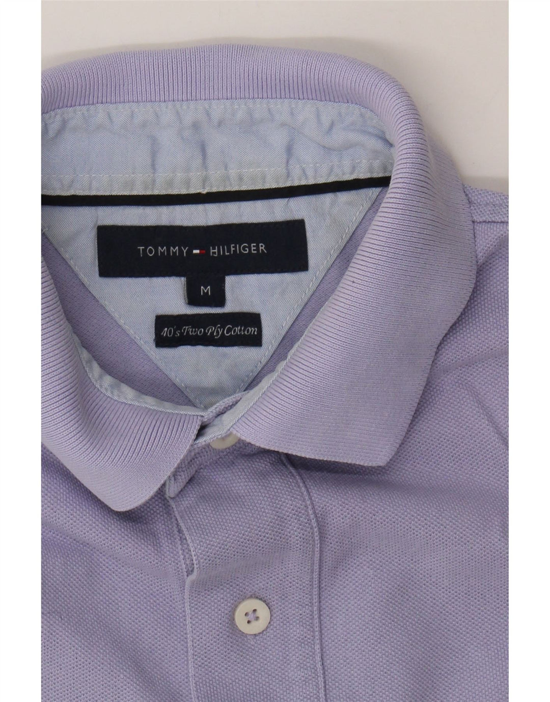 TOMMY HILFIGER Mens Polo Shirt Medium Purple Cotton Vintage Tommy Hilfiger and Second-Hand Tommy Hilfiger from Messina Hembry 