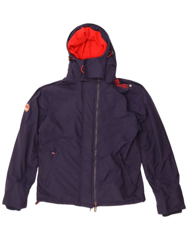 Jachetă Windbreaker cu glugă Superdry pentru bărbați UK 44 2XL Bleumarin