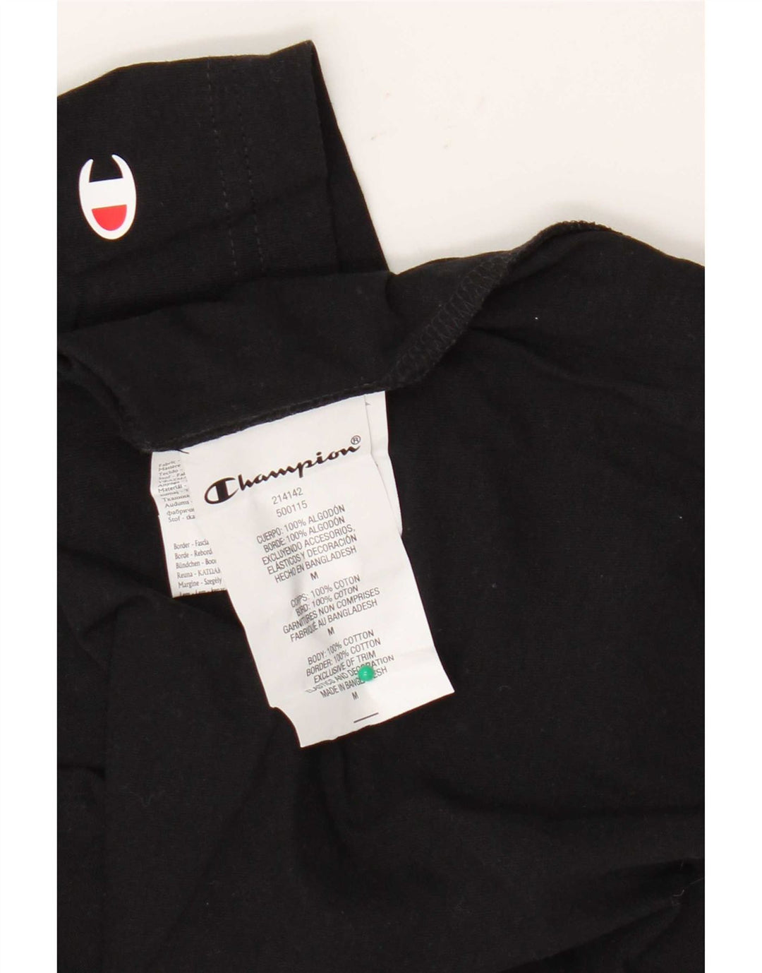 Tricou grafic Champion pentru bărbați Top mediu din bumbac negru