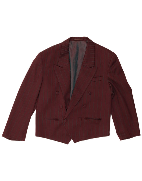 Jachetă vintage pentru femei la dublu piept IT 48 XL Burgundy cu dungi