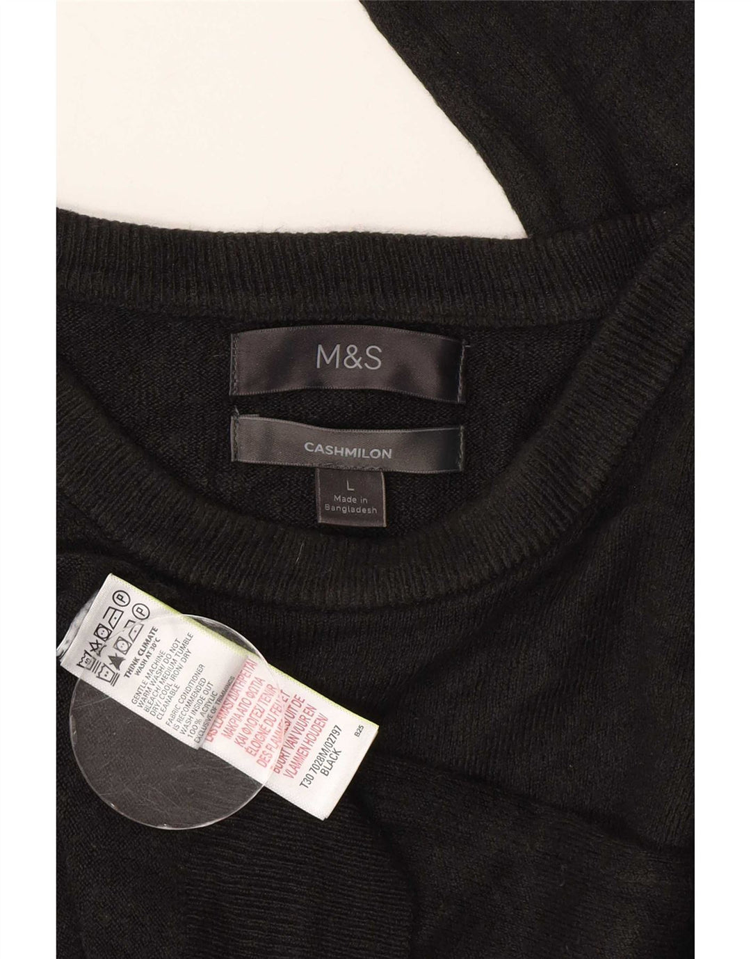 Pulover pentru bărbați Marks & Spencer cu gât roșu, mare, negru, acrilic