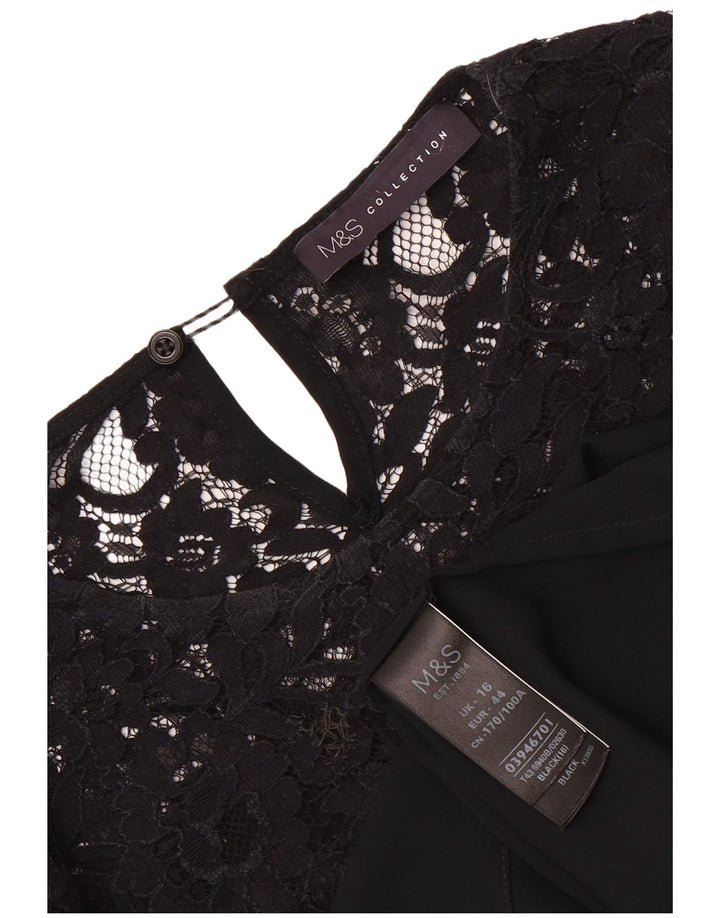 Bluză supradimensionată cu mânecă lungă pentru femei Marks & Spencer UK 16 Large Black