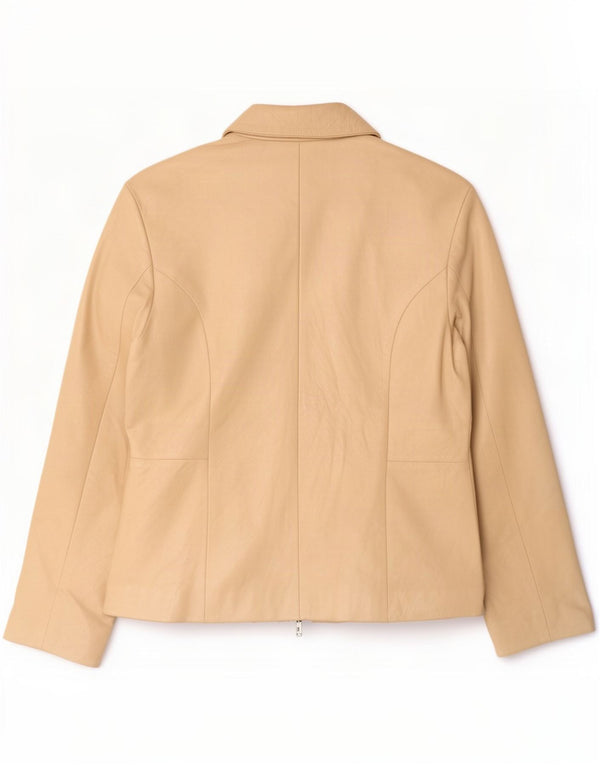 Geacă de piele vintage pentru femei IT 46 Large Beige