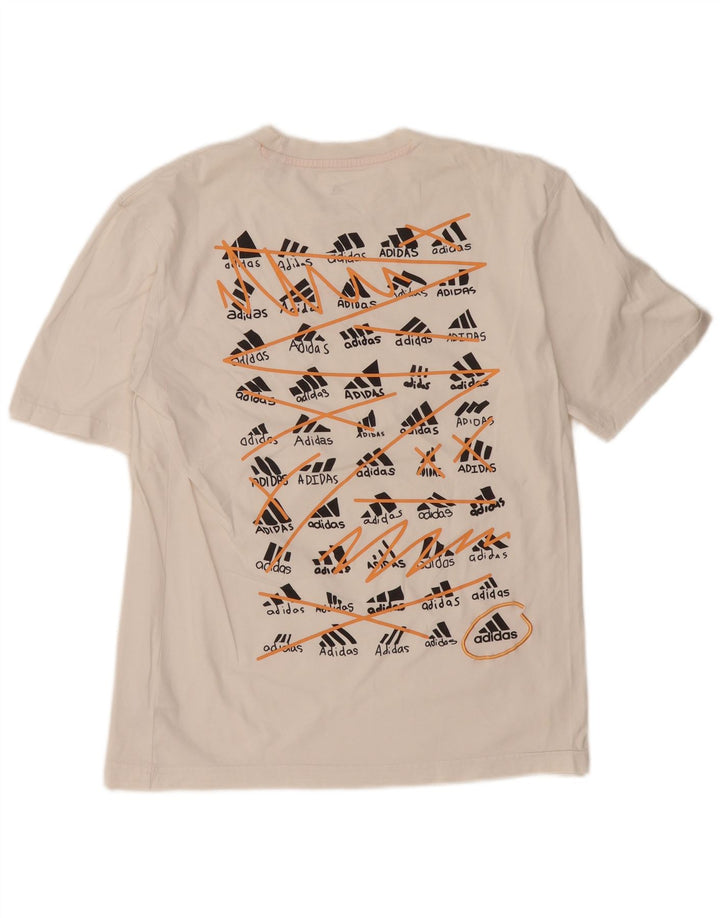 Tricou grafic ADIDAS pentru bărbați Top mic din bumbac alb