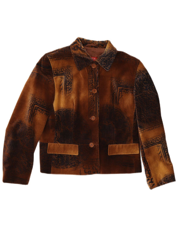 Jachetă Taifun pentru femei din catifea cu 4 nasturi, UK 12, maro mediu cachetaie