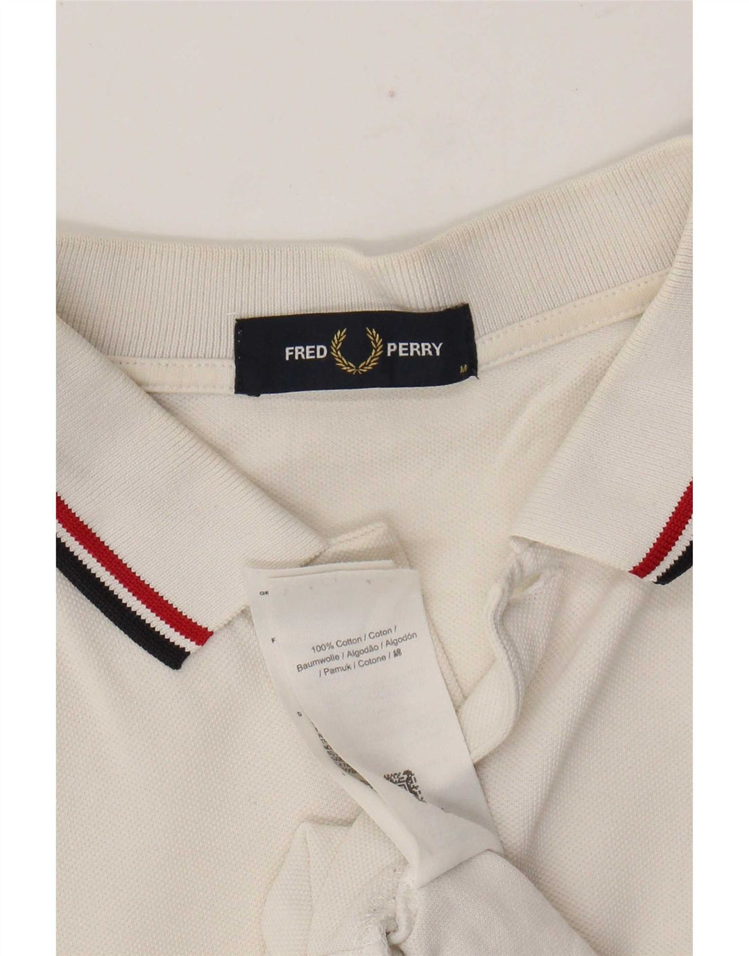 Cămașă polo Fred Perry pentru bărbați, bumbac alb mediu