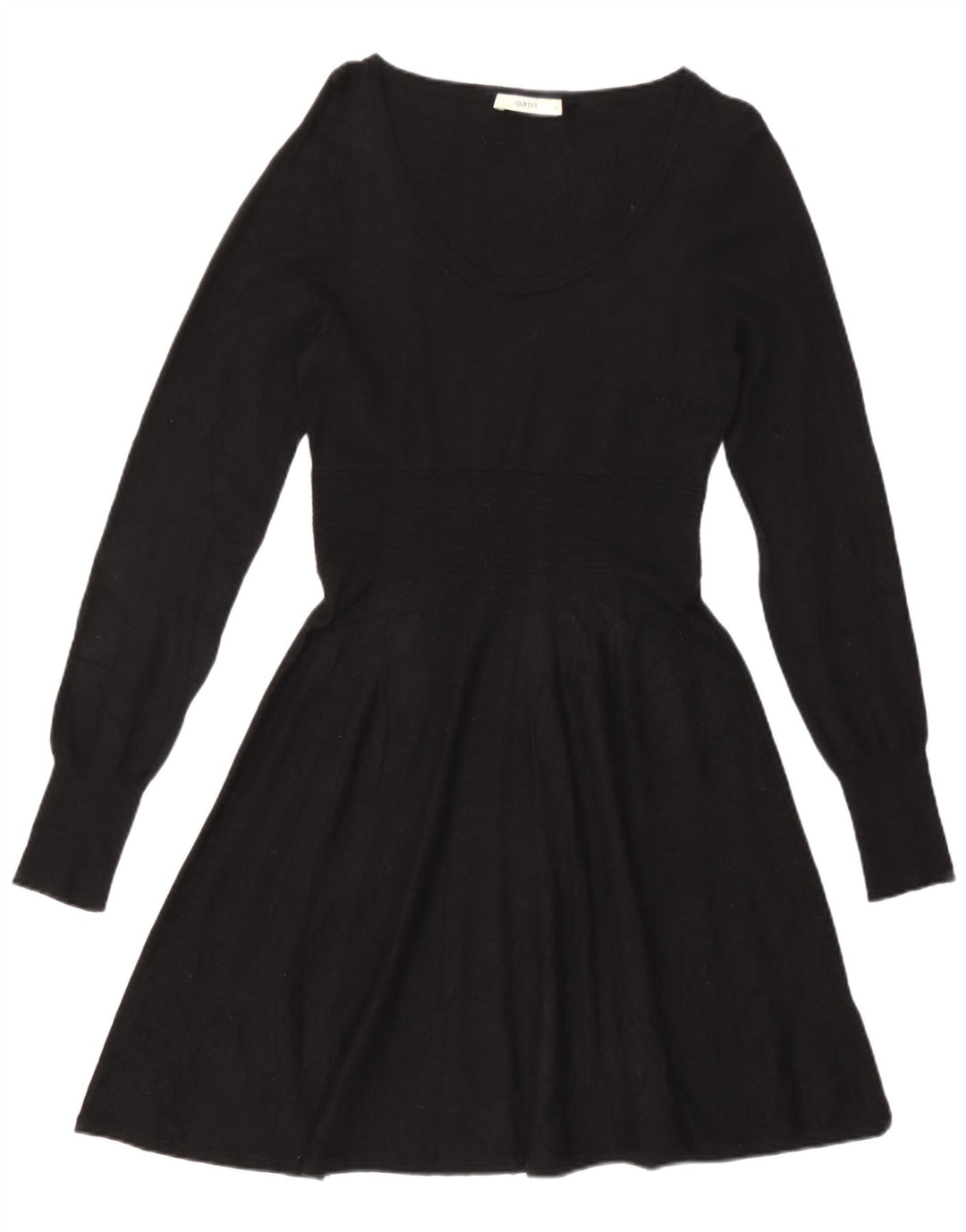 Rochie A-Line Oasis pentru femei cu mâneci lungi UK 12 Medium Black Viscose