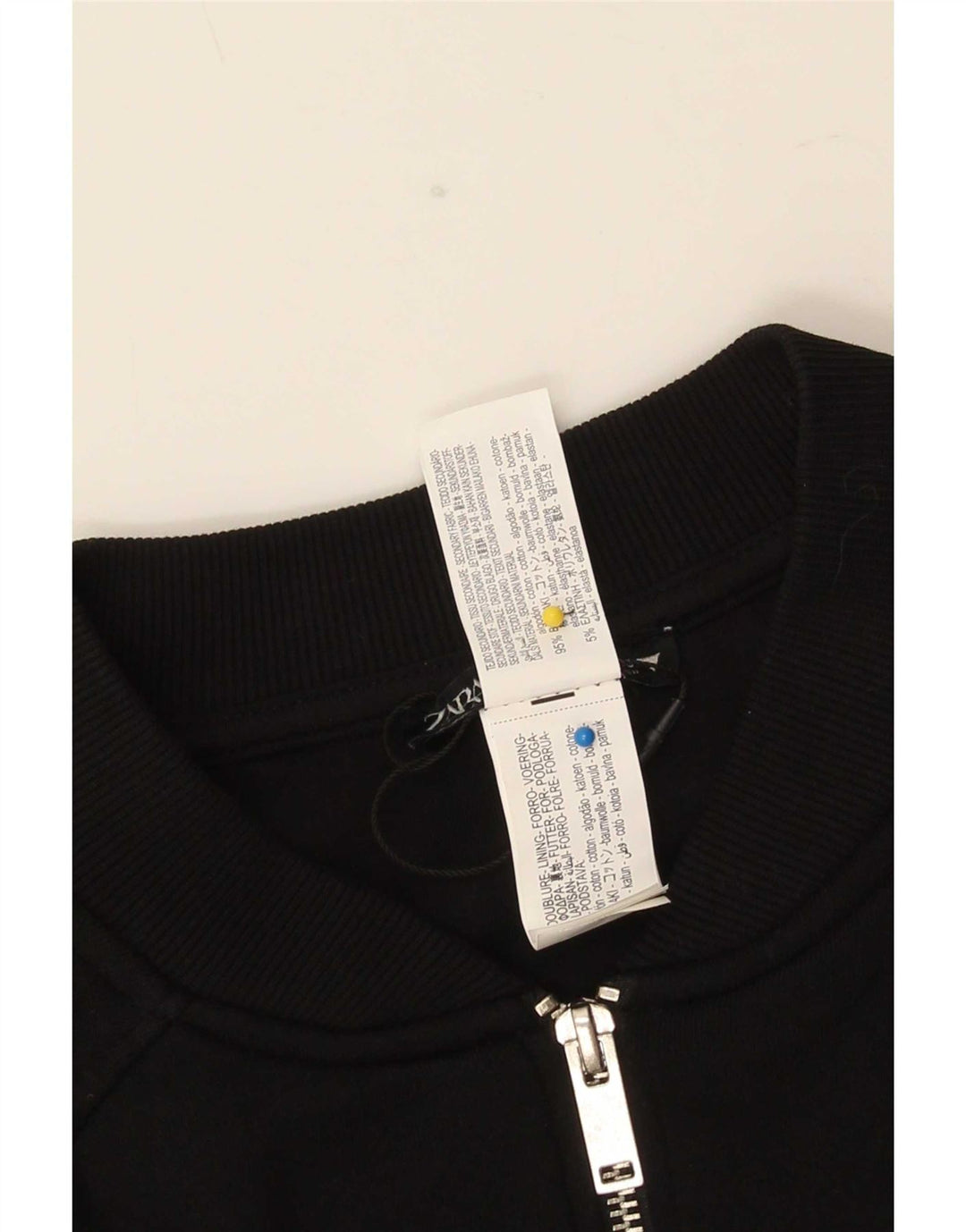 Bomber pentru femei Zara UK 16, mare, negru, bumbac