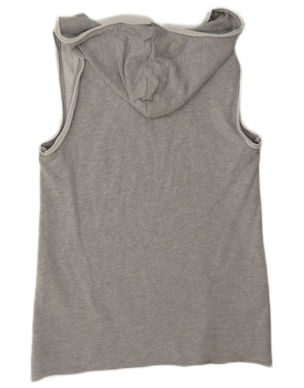 Pulover cu glugă fără mâneci cu grafic pentru bărbați Adidas UK 38 Bumbac gri mic