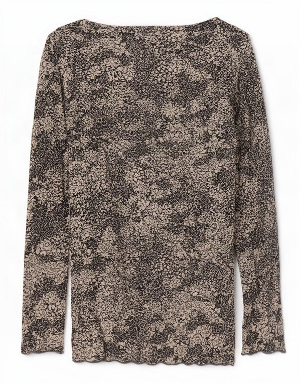 Phase Eight Top pentru femei cu mâneci 3/4 UK 16, mare, negru, viscoză florală