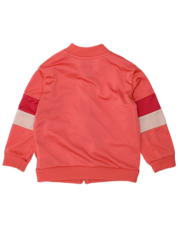 ADIDAS Baby Girls Tracksuit Top Jacket 18-24 Months Pink Colourblock