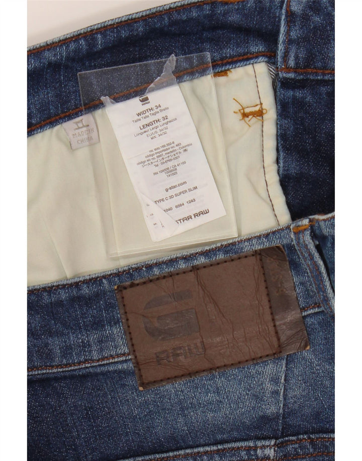 G-STAR Mens Distressed Slim Jeans W34 L28 Blue Vintage G-Star and Second-Hand G-Star from Messina Hembry 