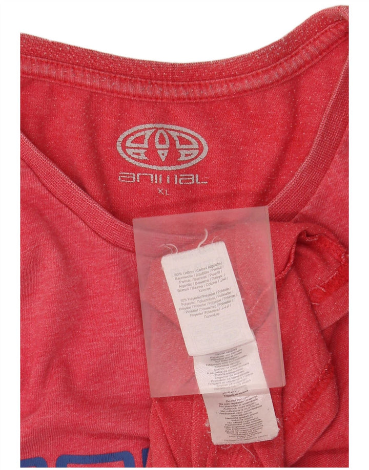 Tricou grafic pentru bărbați Animal Top XL Bumbac roșu