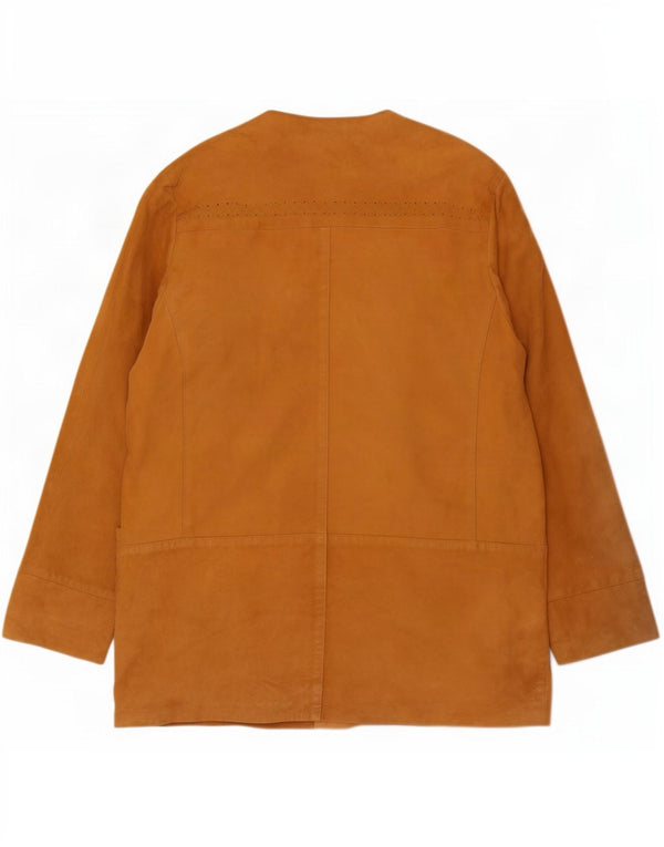 Blazer pentru femei Canda cu 4 nasturi din piele intoarsa UK 14, mare, bej