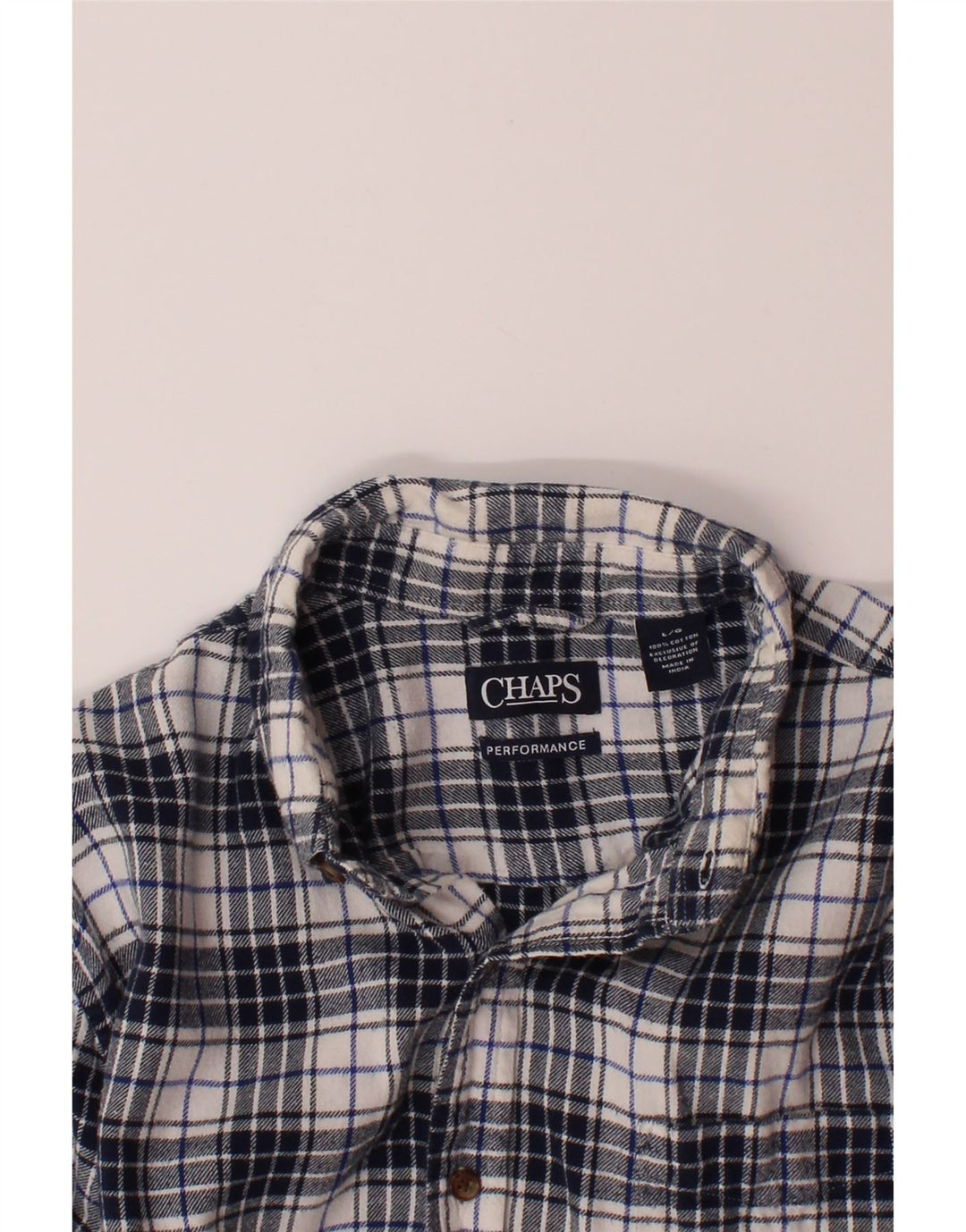 CHAPS Mens Flannel Shirt Large Black Check Cotton Vintage Chaps and Second-Hand Chaps from Messina Hembry 