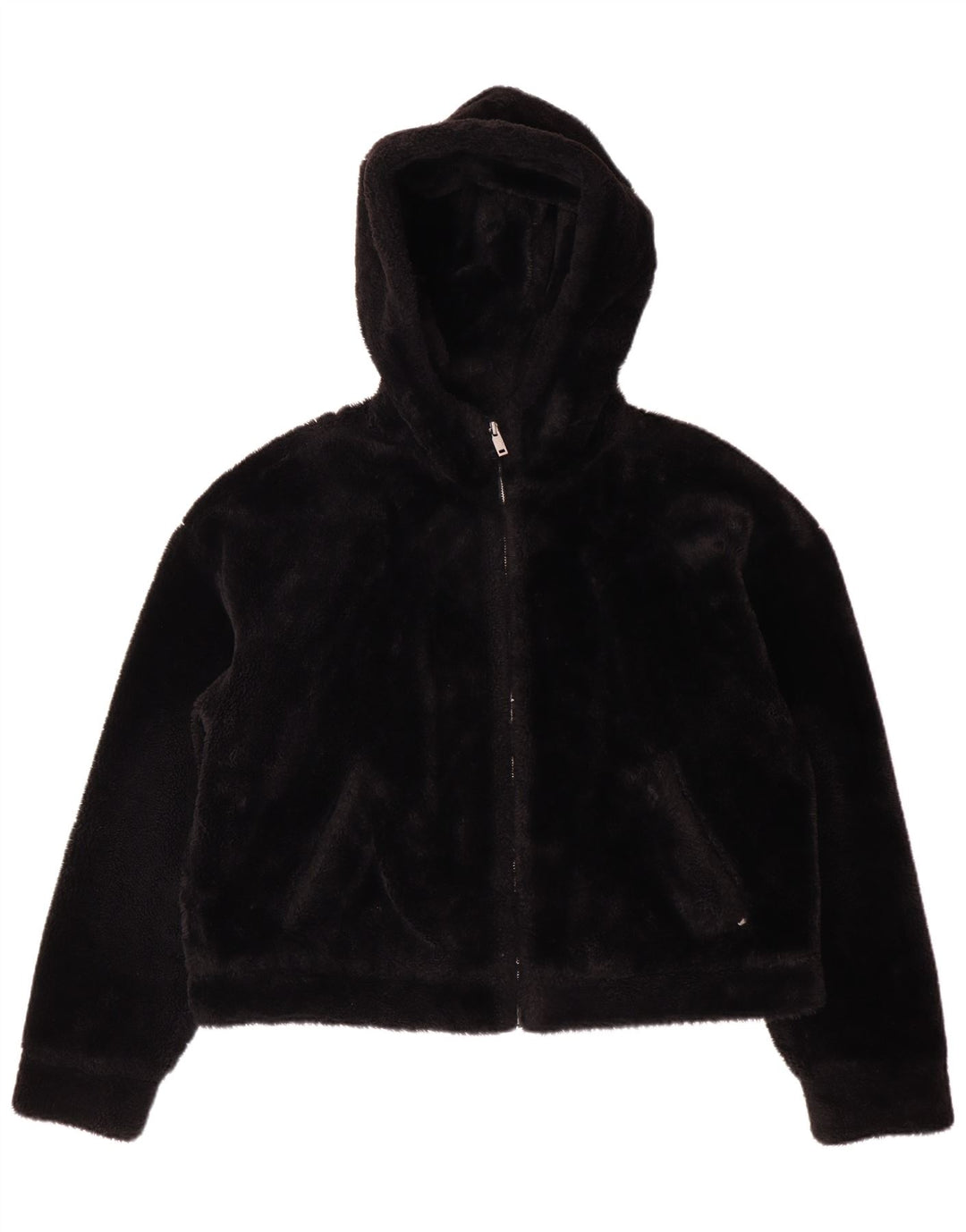 Jachetă UGG pentru femei cu glugă din lână UK 14 Poliester mediu negru