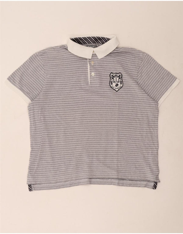 Tricou polo pentru bărbați Lotto, bumbac cu dungi albastre mari