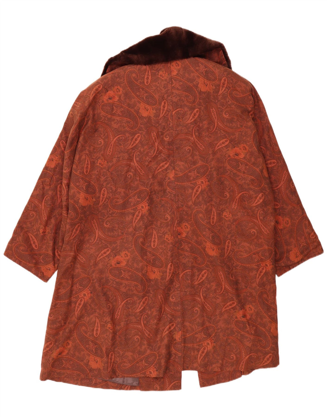 MICHAEL MORTELL Palton supradimensionat pentru femei UK 12 Medium Brown Paisley