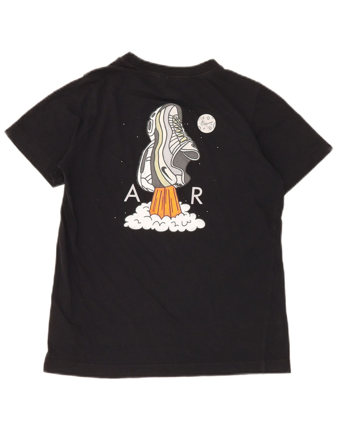 Tricou grafic pentru băieți NIKE Top 10-11 ani bumbac negru mediu