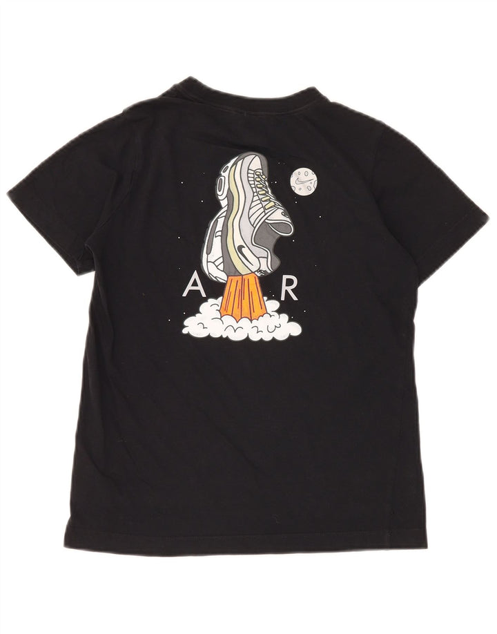 Tricou grafic pentru băieți NIKE Top 10-11 ani bumbac negru mediu