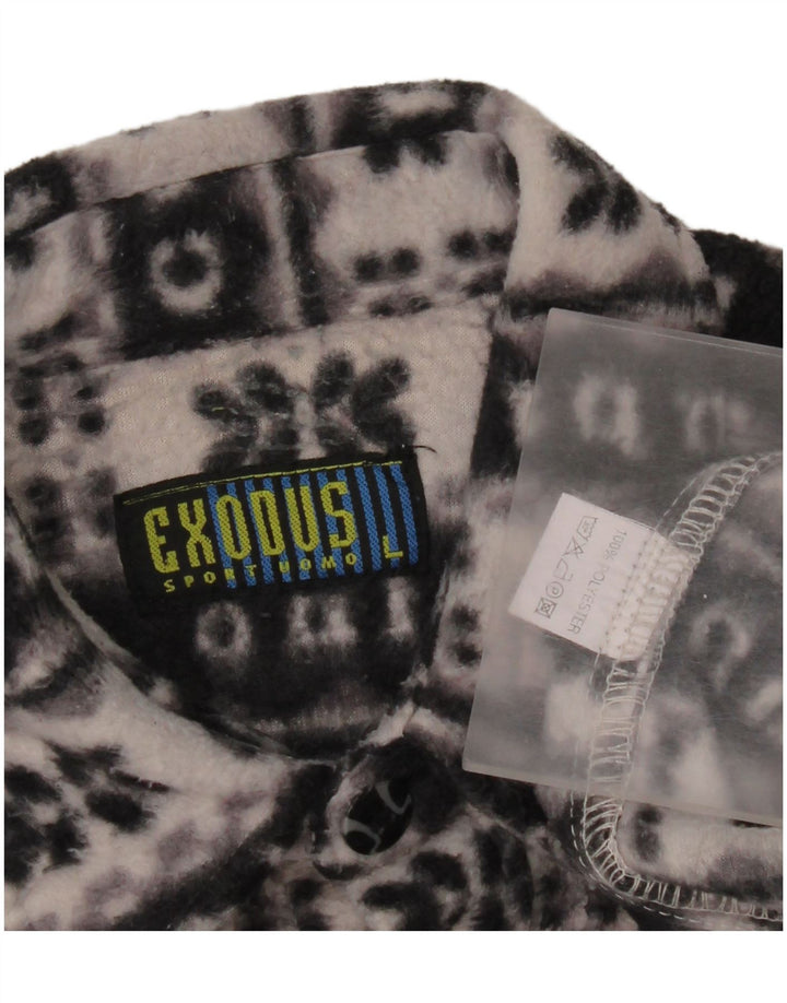 Cămașă vintage pentru bărbați din poliester Fair Isle, mare, negru