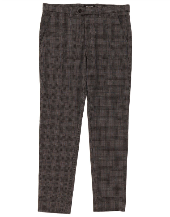 Pantaloni de costum slim pentru bărbați Jack & Jones L33 L32 gri check