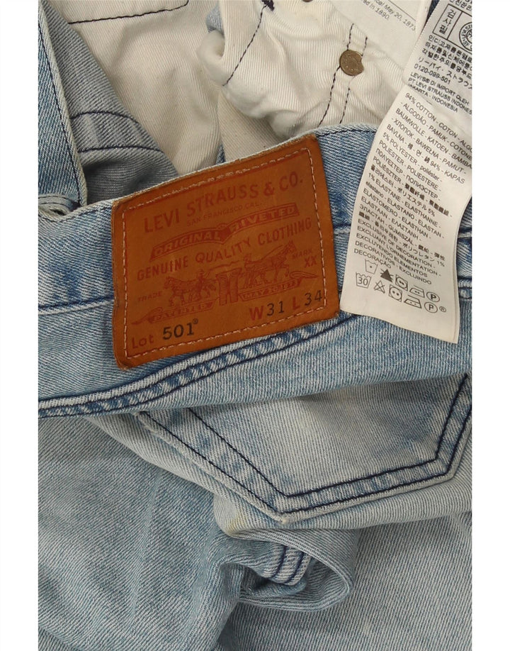 Blugi drepți distressed 501 Levi's pentru bărbați L31 L34 Bumbac albastru