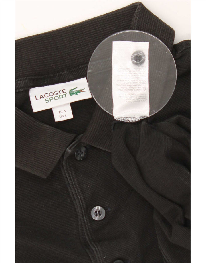 Tricou polo Lacoste pentru bărbați, mărimea 5, mare, negru, bumbac