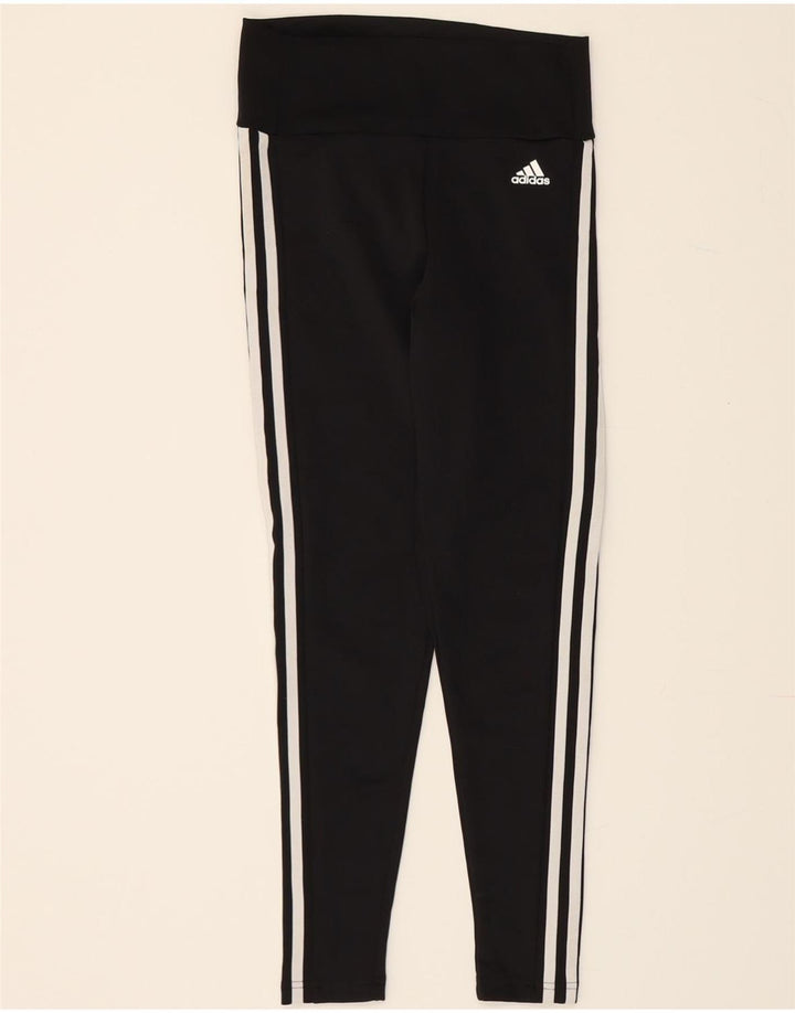 ADIDAS Womens Aeroready Leggings UK 8/10 Small Black Polyester Vintage Adidas and Second-Hand Adidas from Messina Hembry 