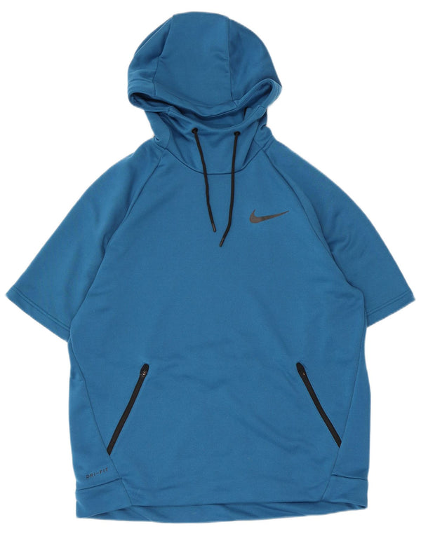 Hanocă cu mânecă scurtă Nike Dri Fit pentru bărbați, poliester mare, albastru