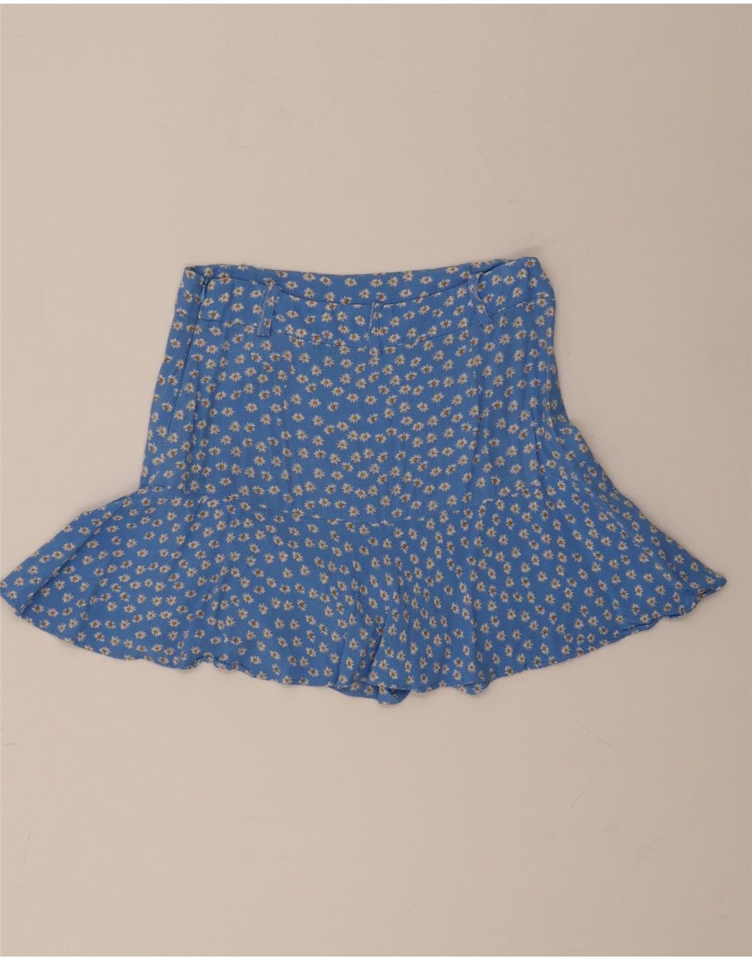 Fusta Mini Zara Femei Medium W28 Blue Floral Viscose