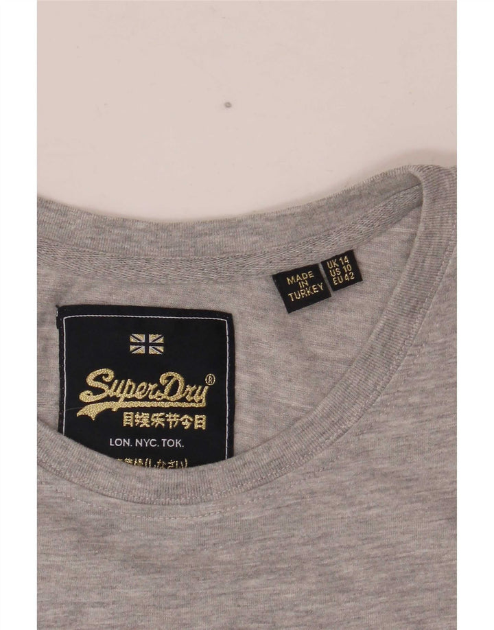 Tricou grafic Superdry pentru femei Top UK 14 Large Gri