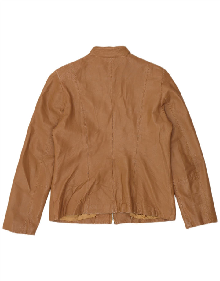 Geacă de piele vintage pentru femei IT 48 XL din piele bej