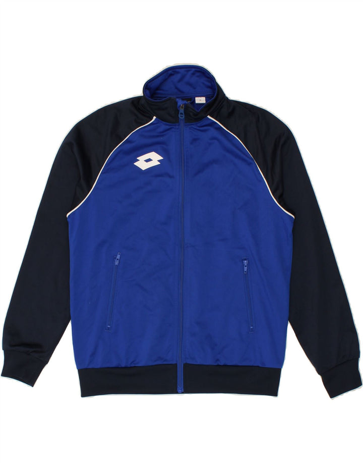 LOTTO Boys Tracksuit Top Jacket 14-15 Years Medium  Blue Colourblock Vintage Lotto and Second-Hand Lotto from Messina Hembry 